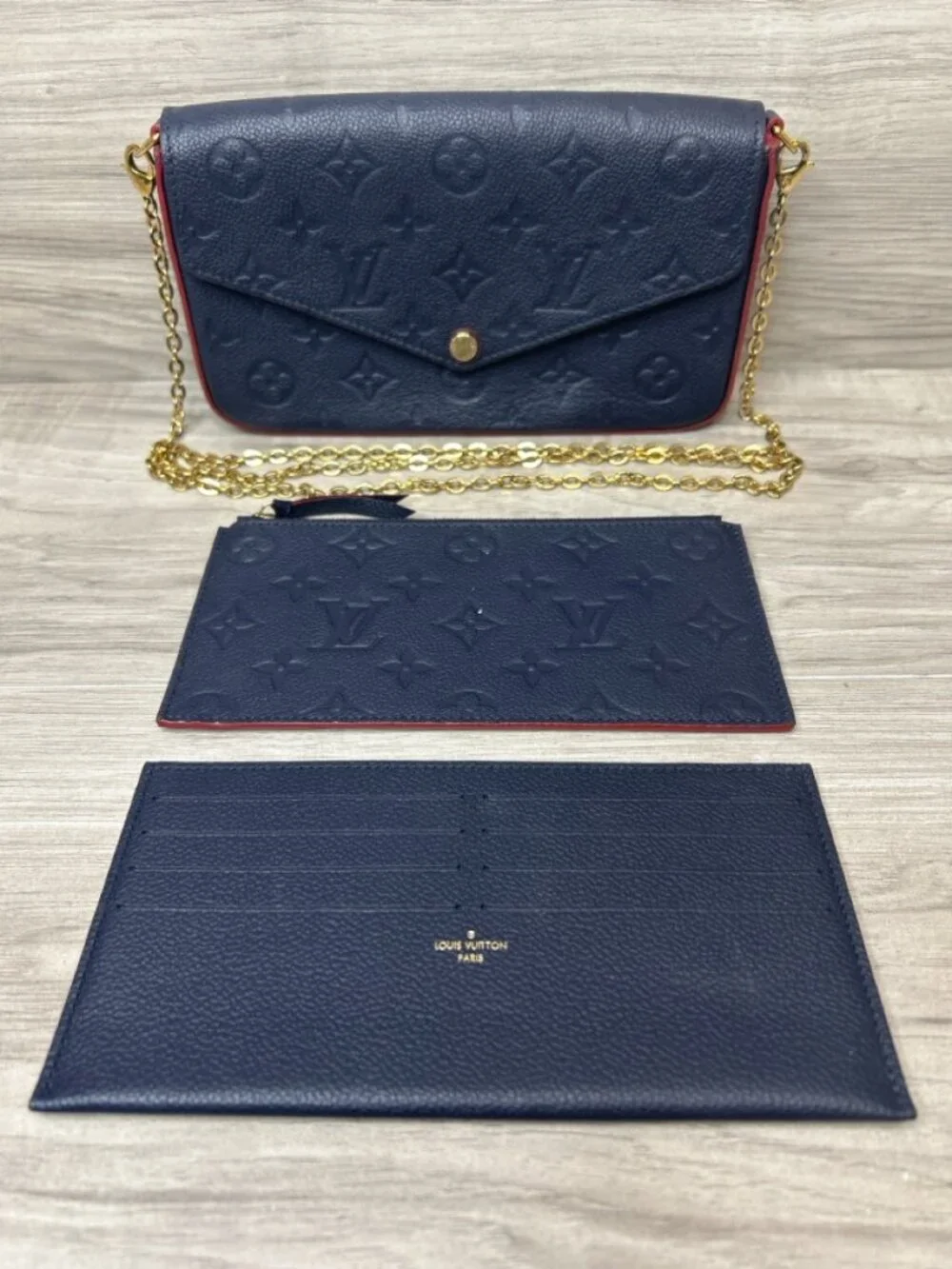 Louis Vuitton Felicie Pochette Monogram Empreinte Leather Navy (PO1026203)